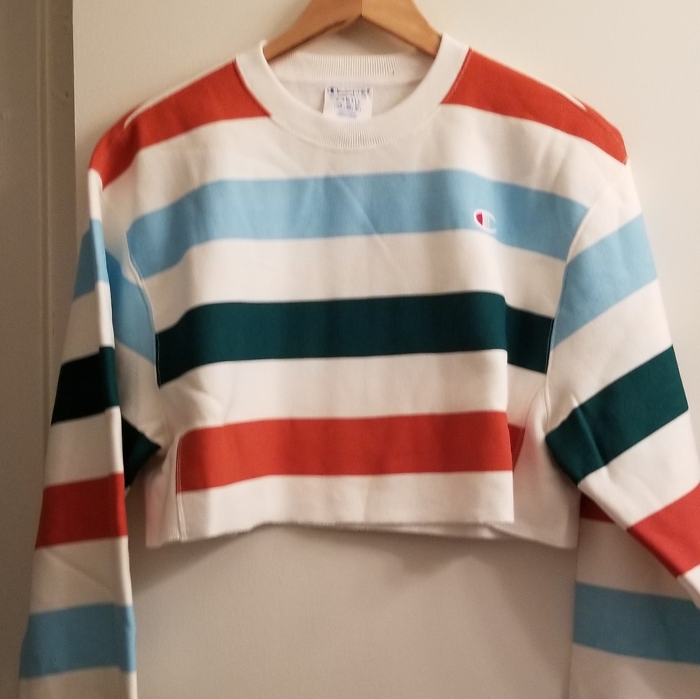 Champion XS Cropped Reverse Weave Crew Sweatshirt